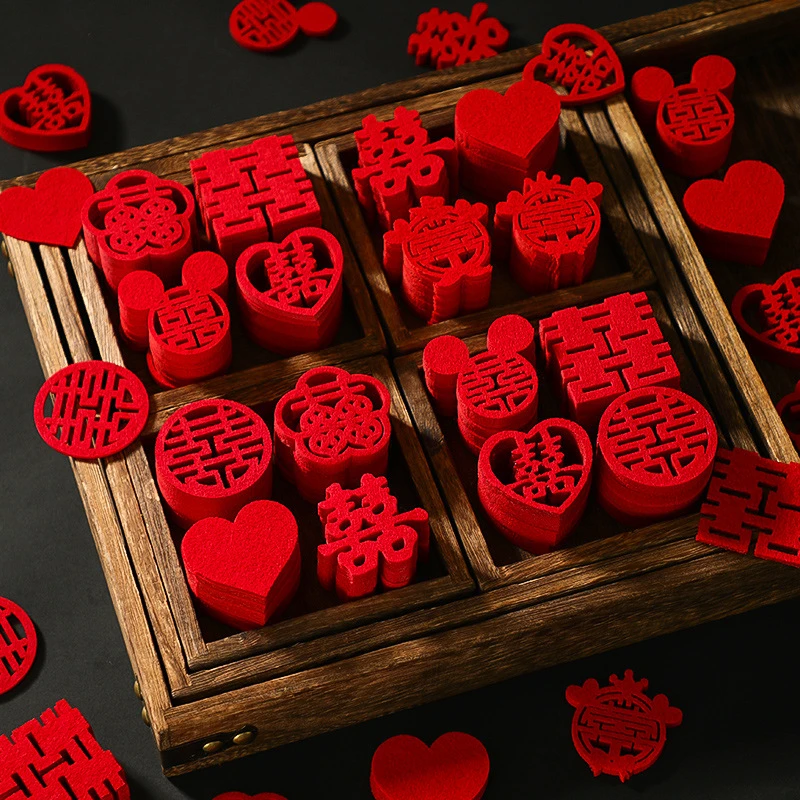 小喜字结婚专用手抛喜囍字贴纸婚礼装饰婚房布置套装婚庆用品