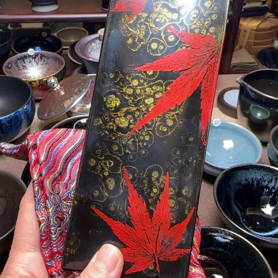 茶盏60大漆茶择枫叶