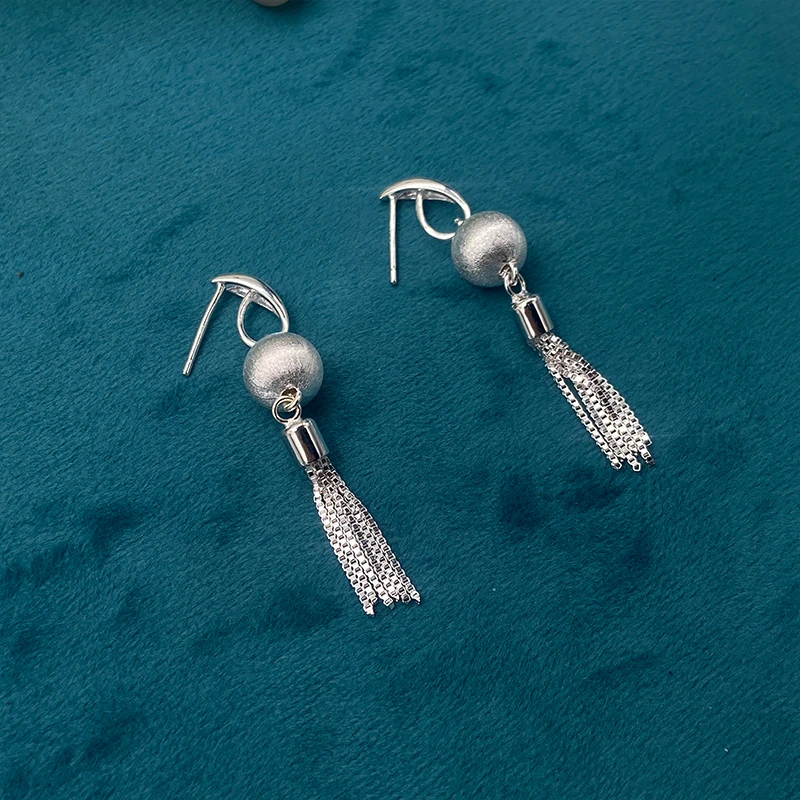 925银耳饰 【流苏珍珠耳钩】925银 YR51