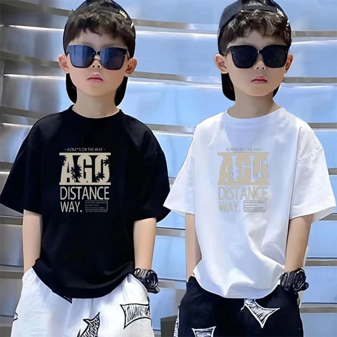 DISITU/迪斯兔男童短袖T恤夏季新款中大童纯棉上衣半袖洋气时尚潮