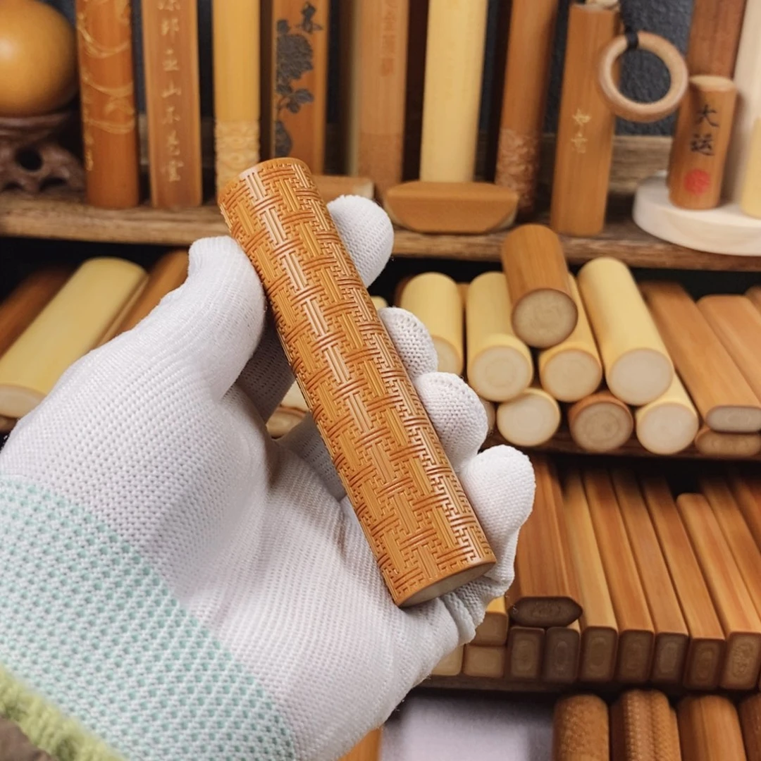 奈*实心玉竹文玩手把件