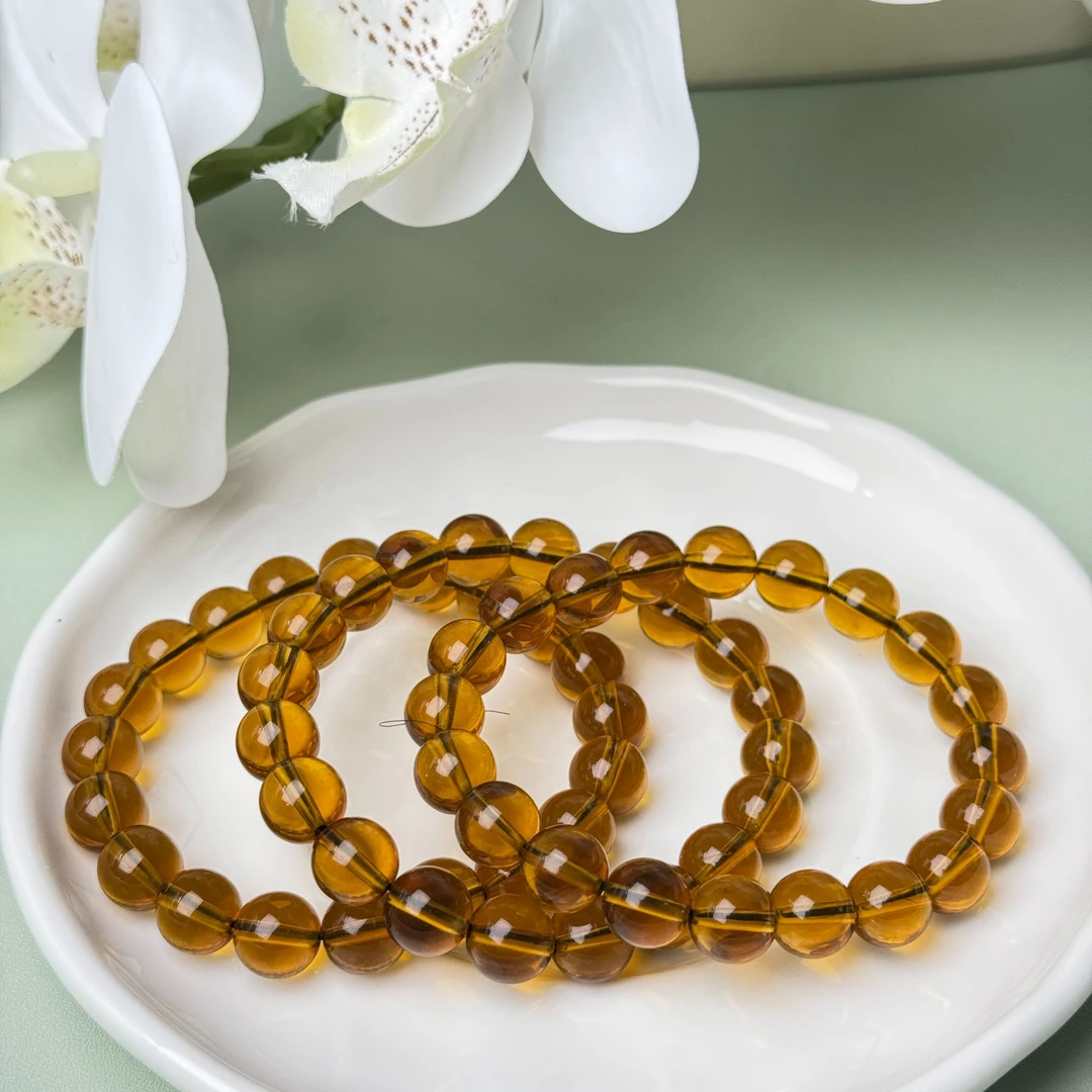 天然棕珀单圈手串（多样发其一）b04