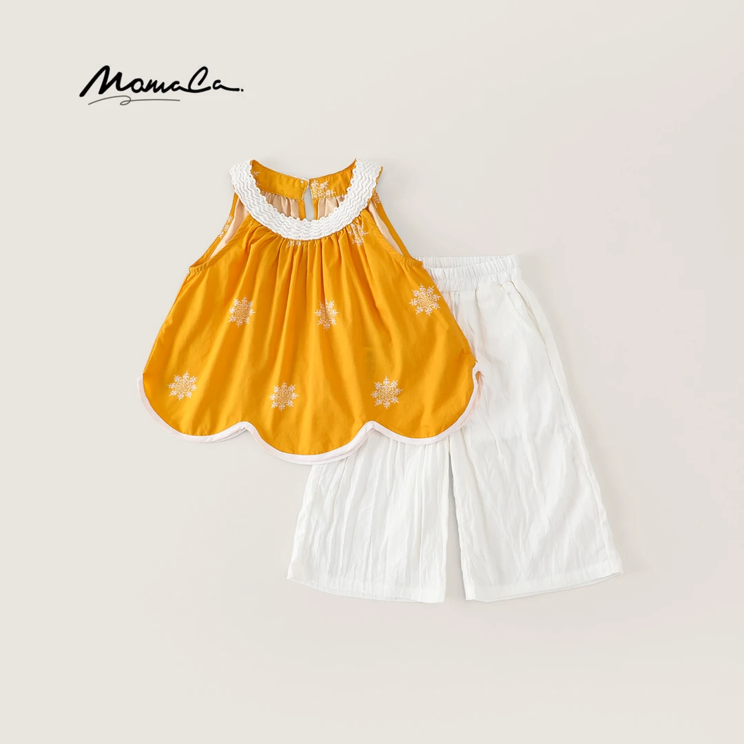 MOMOCO夏季新款黄色女童套装77630578147