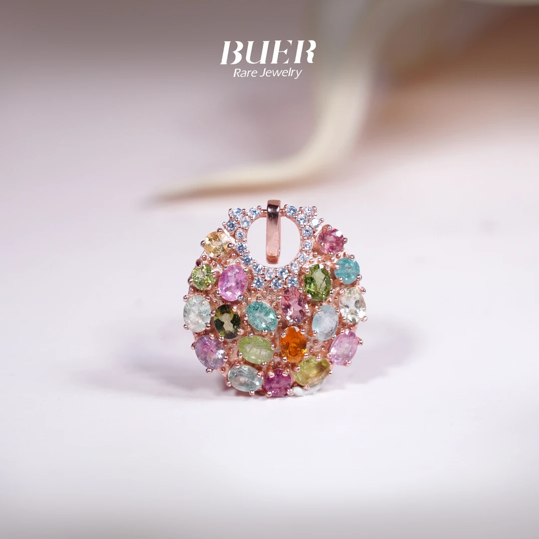 【不二】碧玺银镶包包吊坠