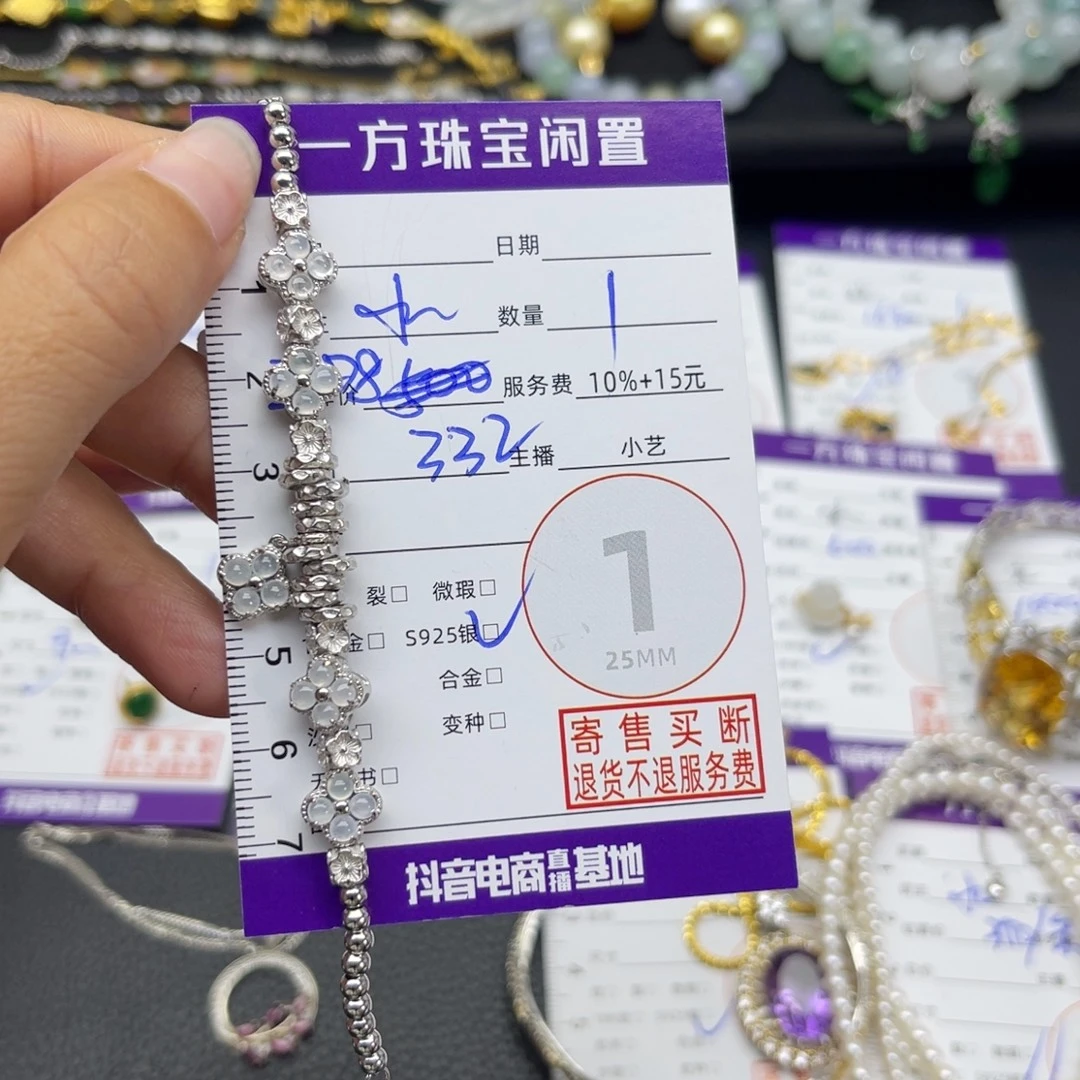 翡翠银S925镶嵌颈饰手链