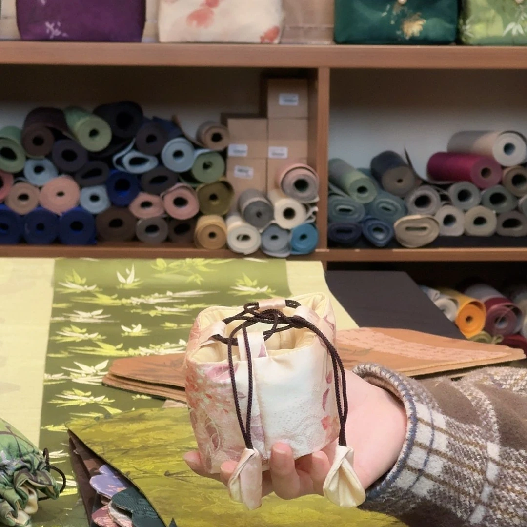 茶道配件棱织杯袋 黄