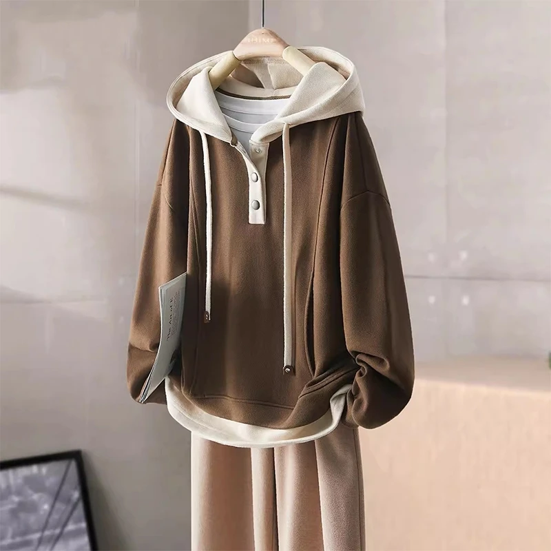 特大码300斤秋韩系穿搭大码长袖卫衣男外穿慵懒风显瘦时尚连帽衫2