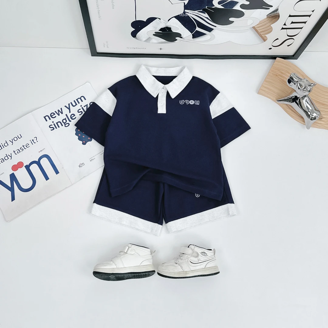 儿童套装夏季2025新款男童短袖两件套休闲潮BQ25361Z悠悠童话童装