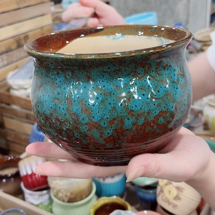 有孔.凑单10元陶瓷花盆发货！