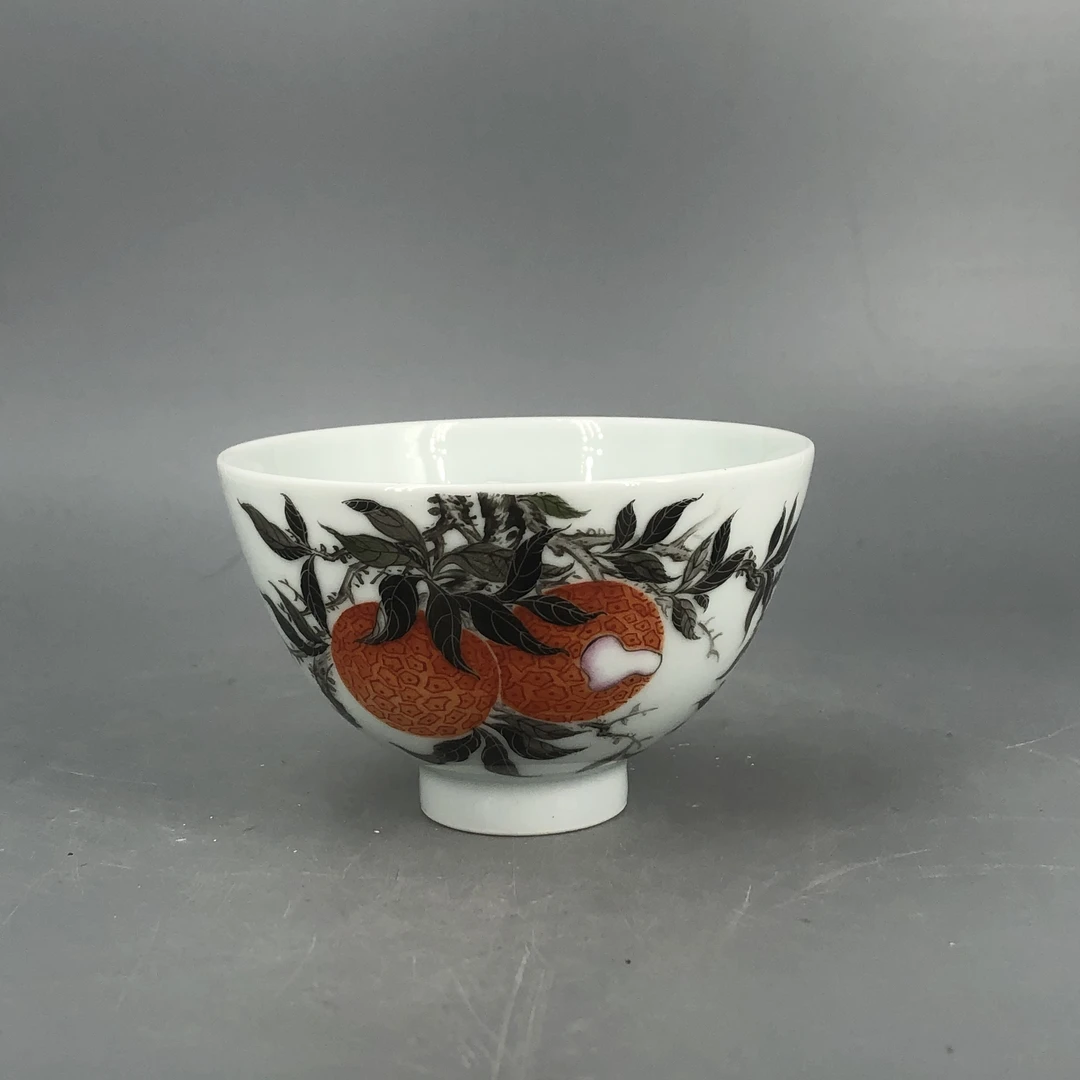 【景德】诗逸瓷话 荔枝鸡心杯  陶瓷 sych00053