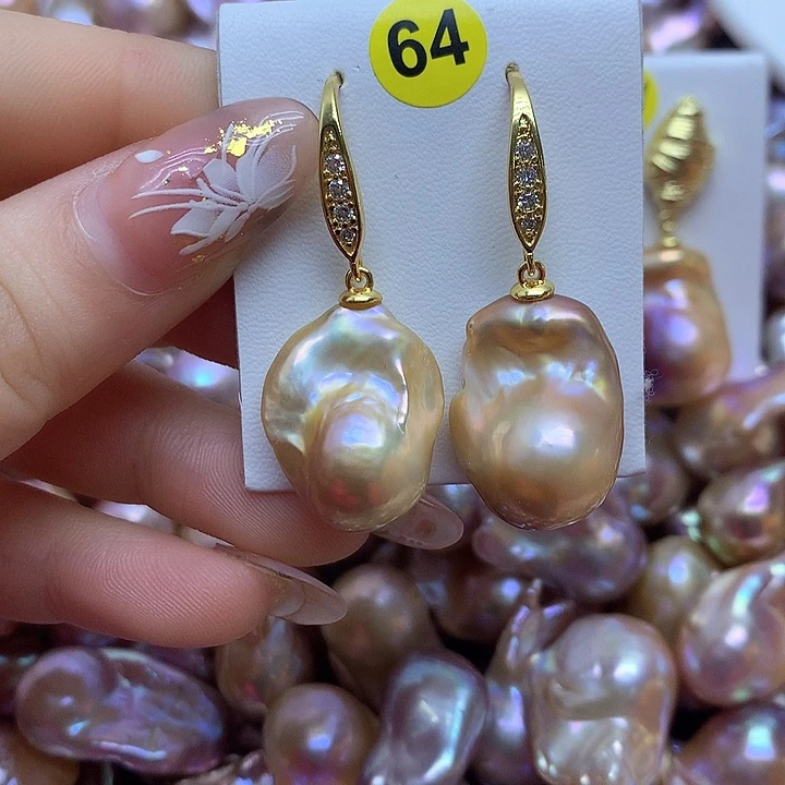 淡水珍珠耳饰银S925镶嵌