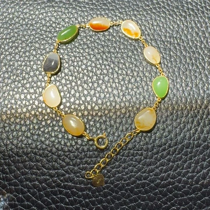 和田玉珠宝奇石18K金镶嵌沉*