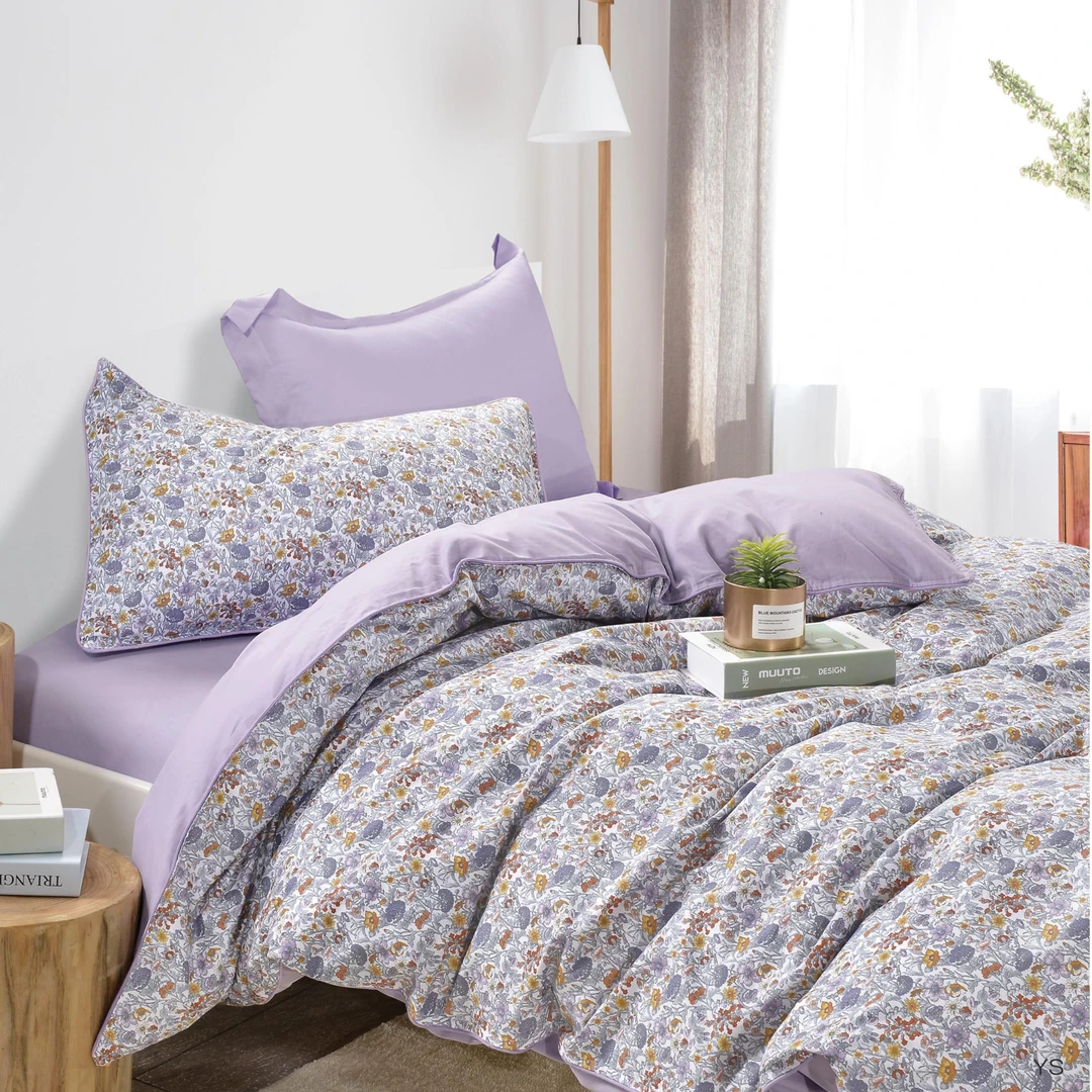 纯棉AB单人60s滚绳被套150*200被套单件轻奢印花简约被罩斜纹