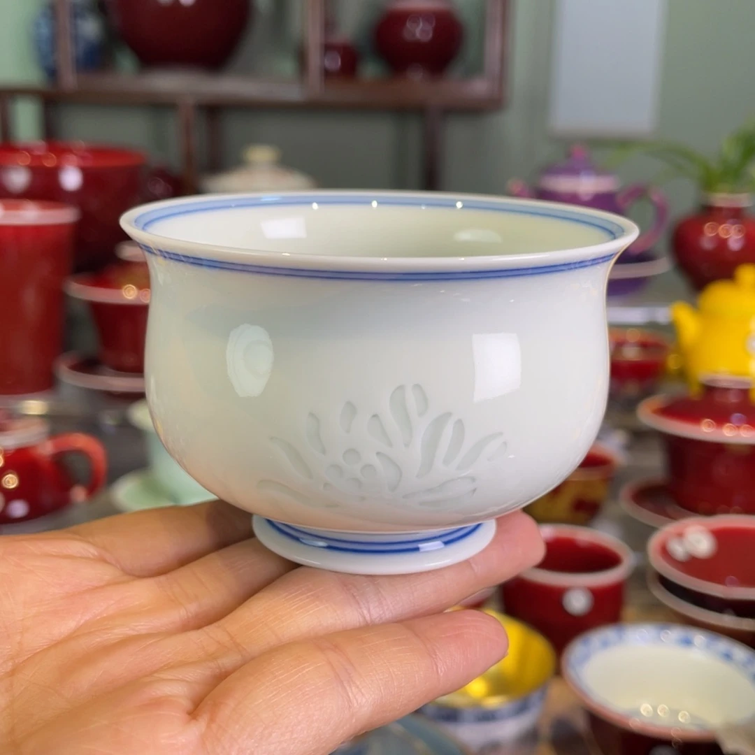 清欢雅玩原矿柴窑玲珑炉士杯