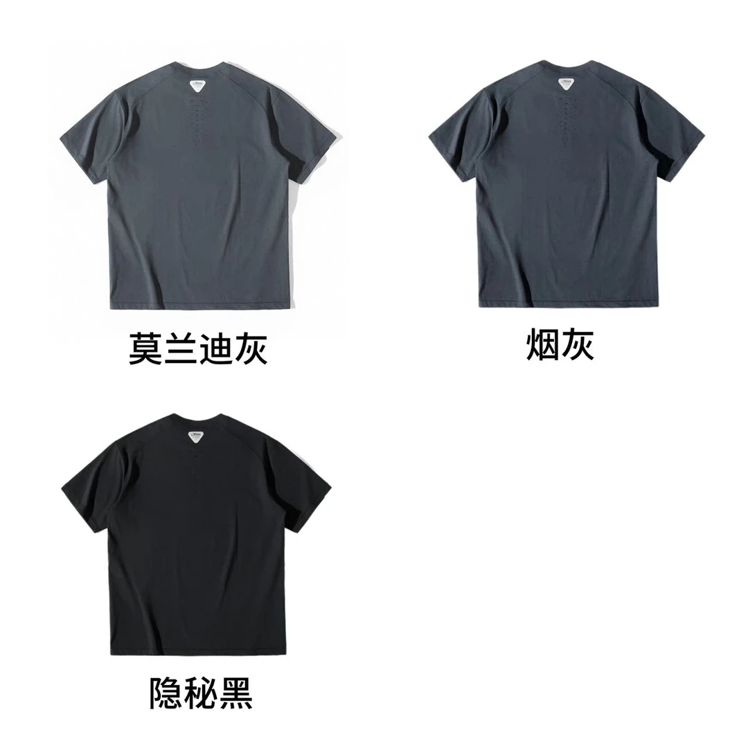 腋下后背激光打孔户外级夏季轻量速干高弹运动短袖T恤男 2535