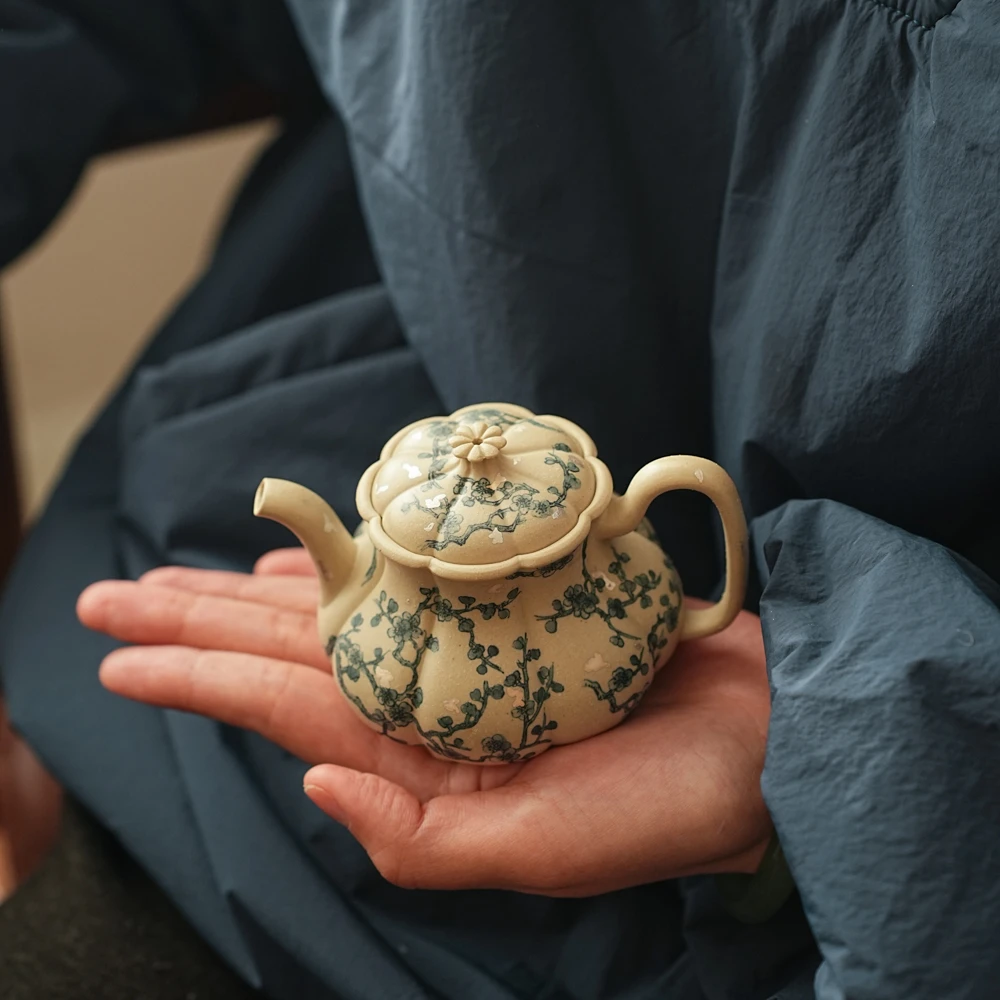 松泉茶器x三廖堂丨《折枝梅花》 紫砂 茶壶 全手工