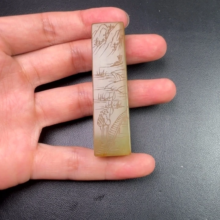 和田玉未镶嵌挂件文*客