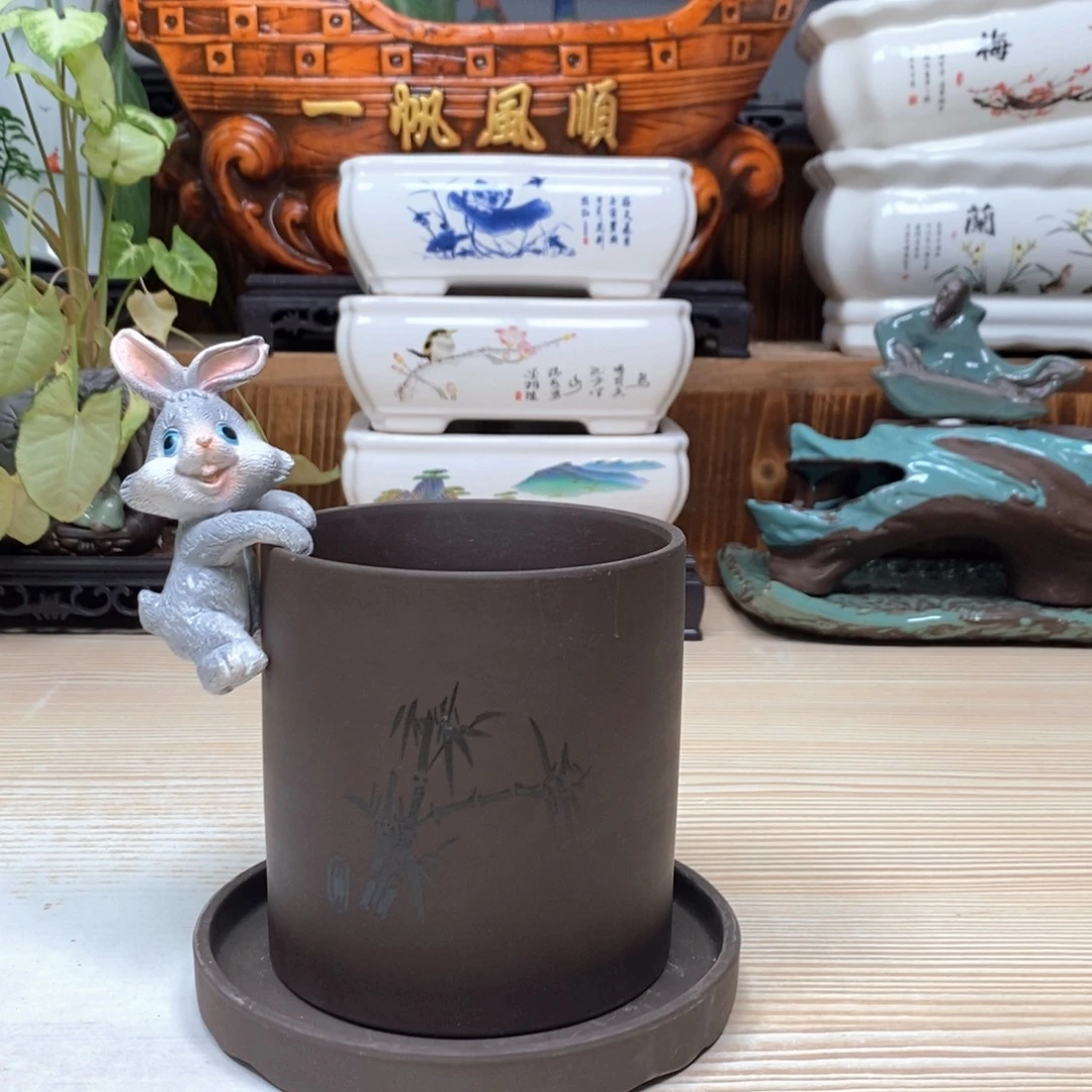紫砂花盆陶瓷艺术花盆陶瓷