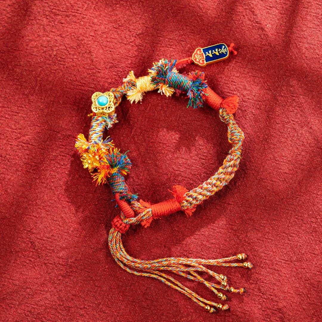 合成金属布艺手链 【泥好雅集】手编上上签玉米结流苏手绳