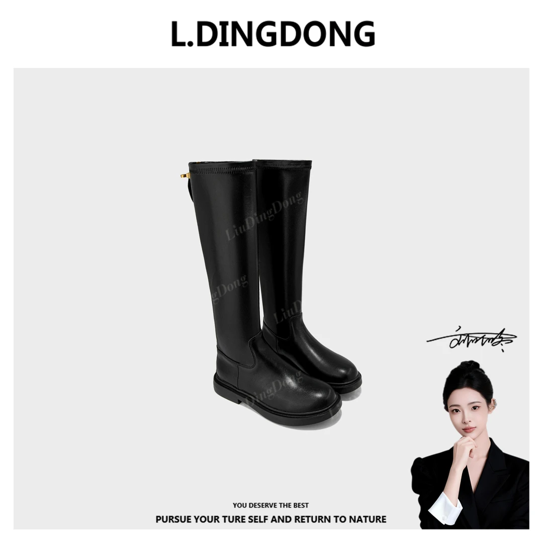 【刘叮咚女鞋】2025年新款大筒围骑士靴瘦瘦靴高筒靴