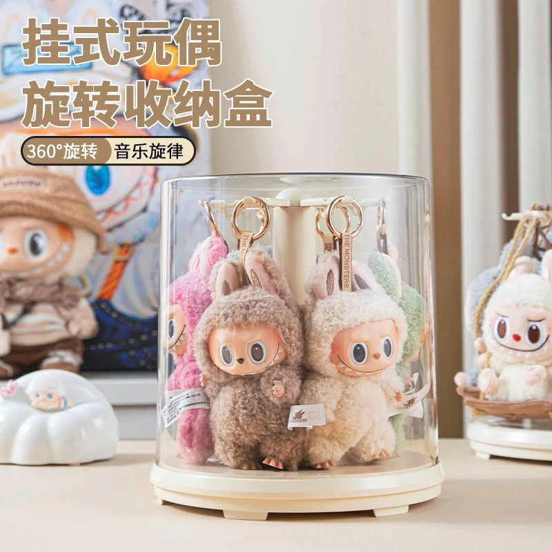 labubu搪胶盲盒娃收纳盒旋转展示盒收纳箱sp通用挂式防尘透明家用