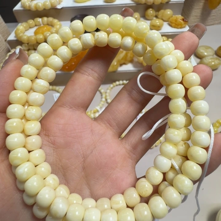 琥珀项链未镶嵌7➕浓白蜡108