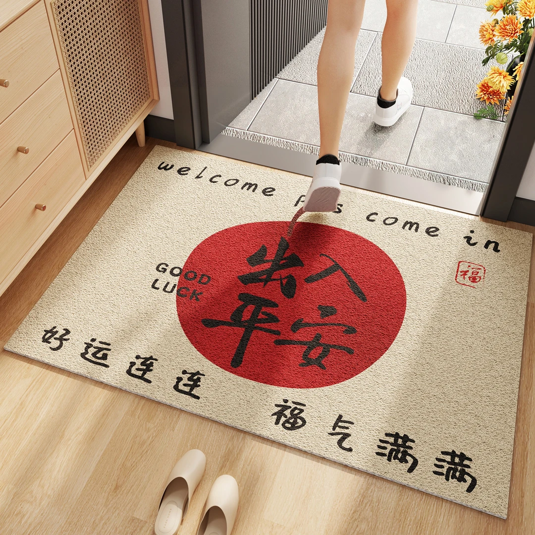 入户门地垫2025新款丝圈防滑脚垫门口家用玄关PVC可裁剪定制地毯