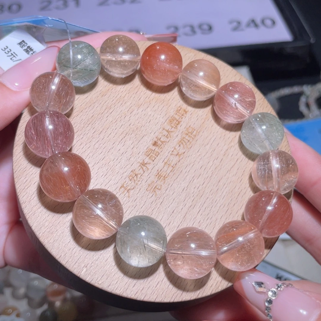 玫***开手链水晶未镶嵌230号多样性发一AA 14mm+