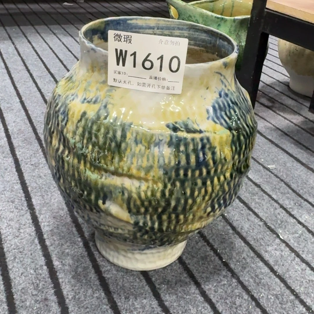 盘***万摆件景德镇高温花瓶编码1610高33口18默认无孔