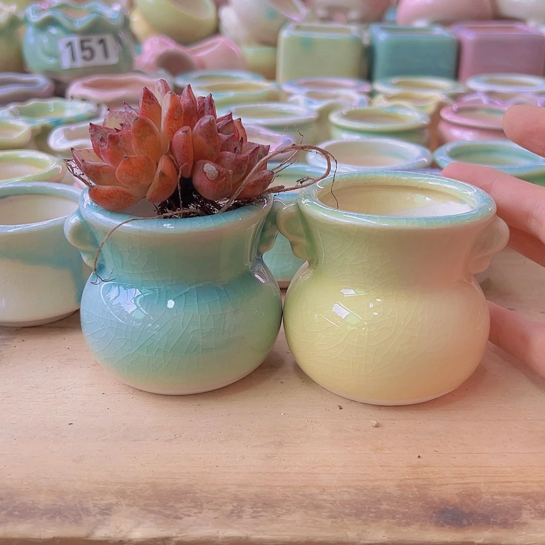 陶瓷花盆当场满12包邮