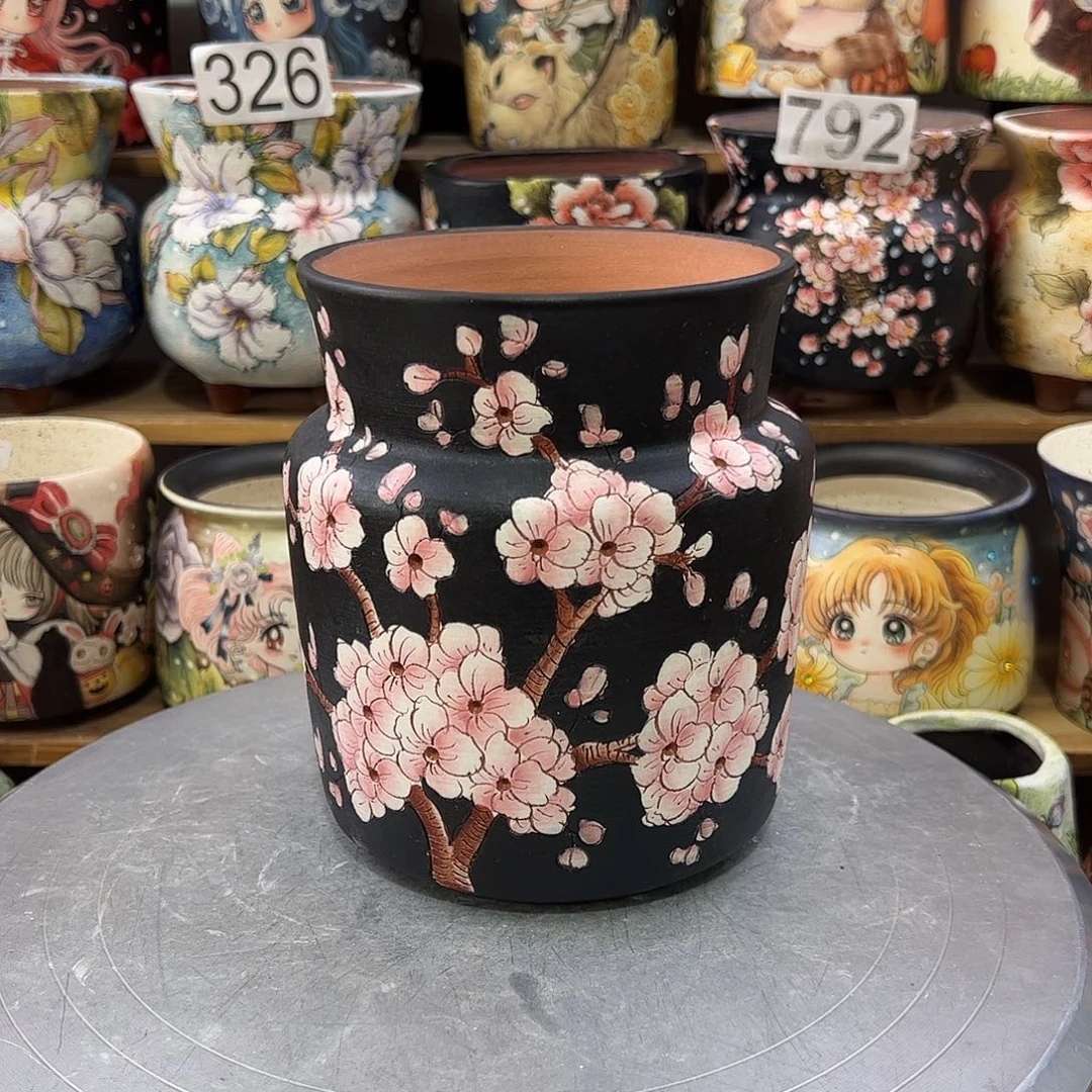 景德镇炫彩手绘口12.5高15.5