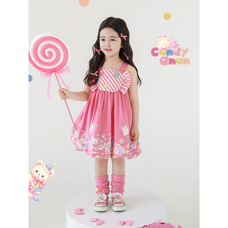 YOEHYAUL/幼悠幼悠【糖果晚宴】夏叁波洋气宝宝夏季纯棉连衣裙X4814