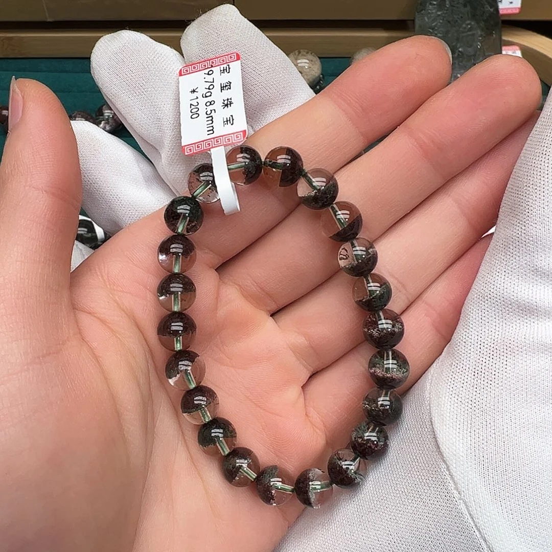 手串未镶嵌水晶半红半绿共生8.5