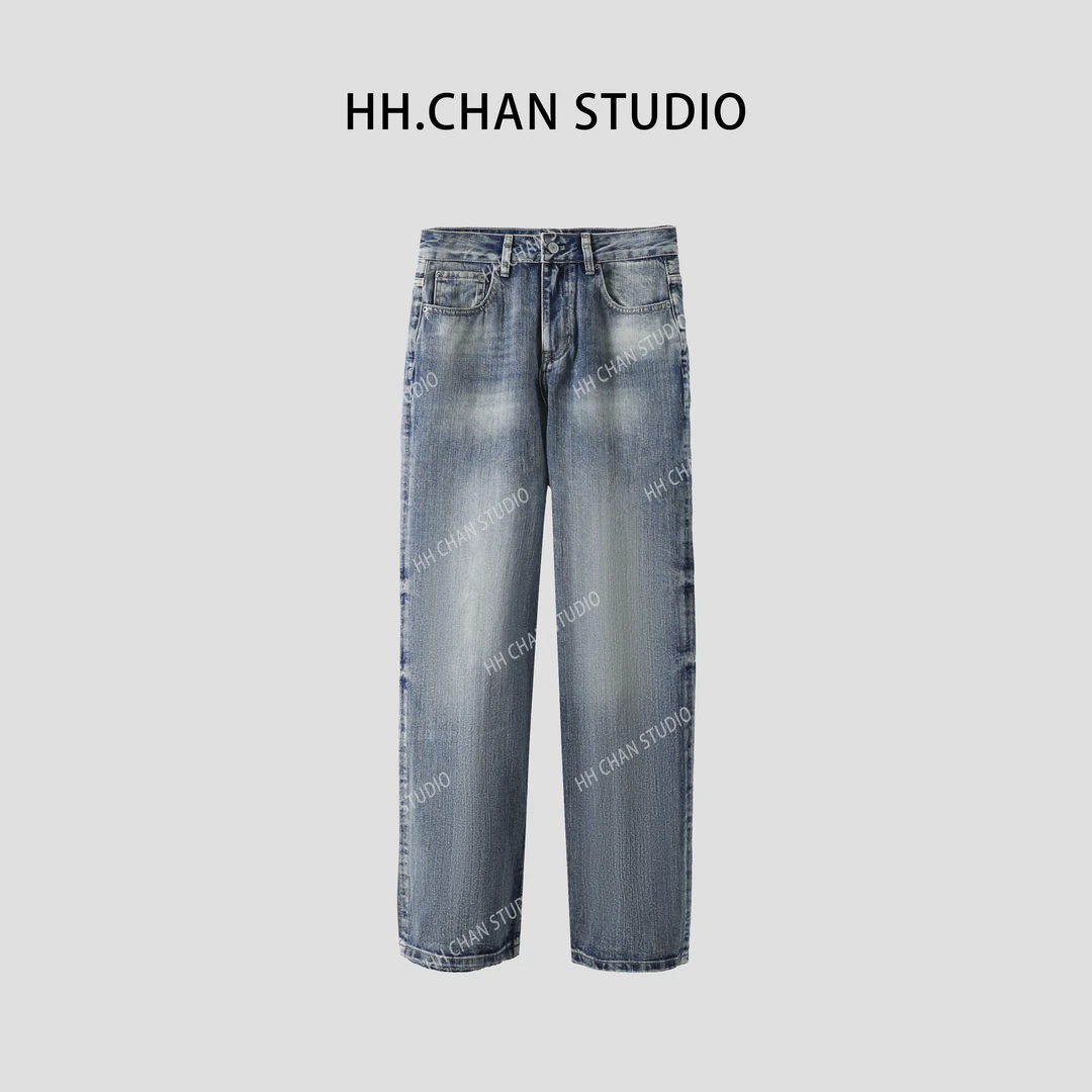 HH.CHAN“邦邦直”100%棉定制水洗褪色感直筒牛仔裤HH53T37030