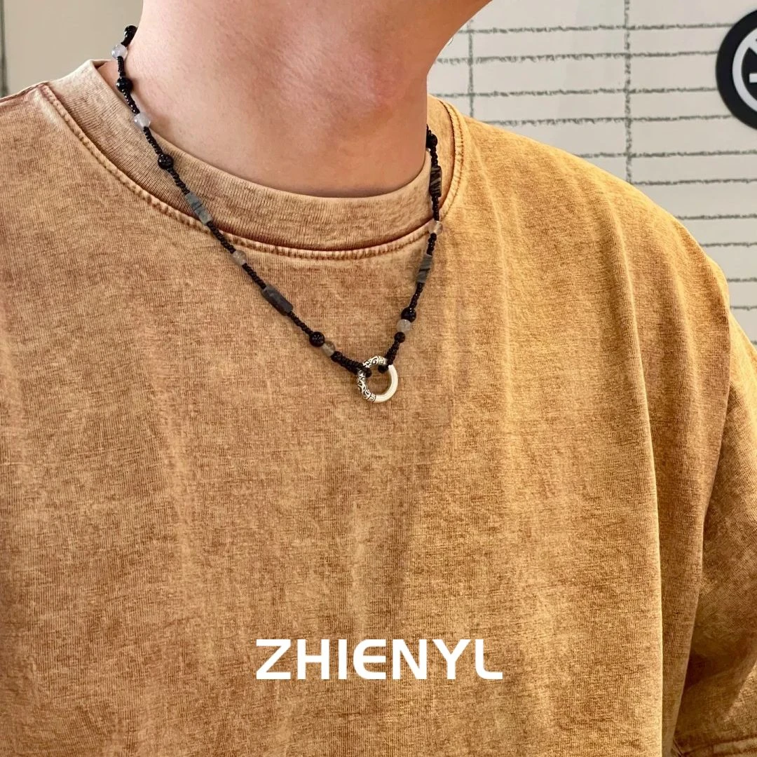 吊坠足银 实心999足银平安扣项链国潮纯银吊坠七夕情人节礼物男友