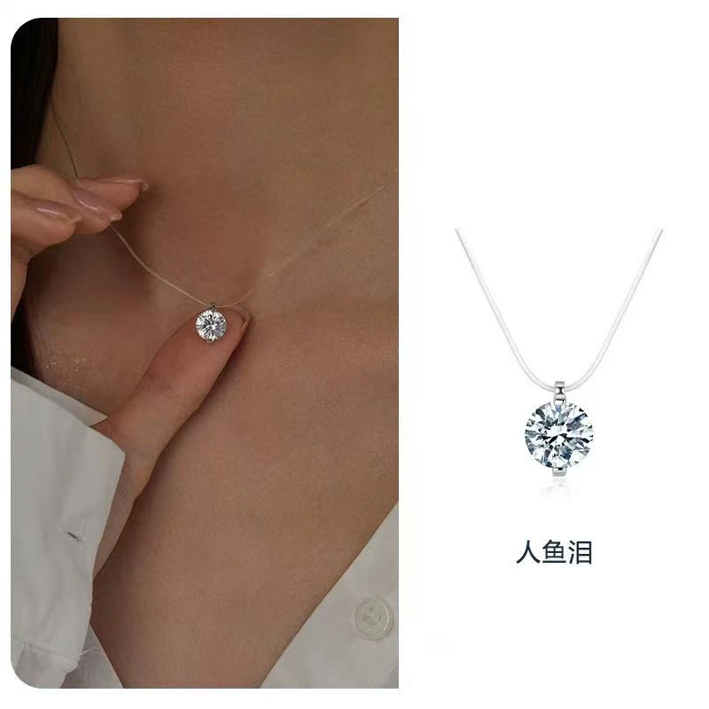 坠链均925银 木木（CJ5510）预售 45厘米人鱼之泪爆闪隐形锁骨链