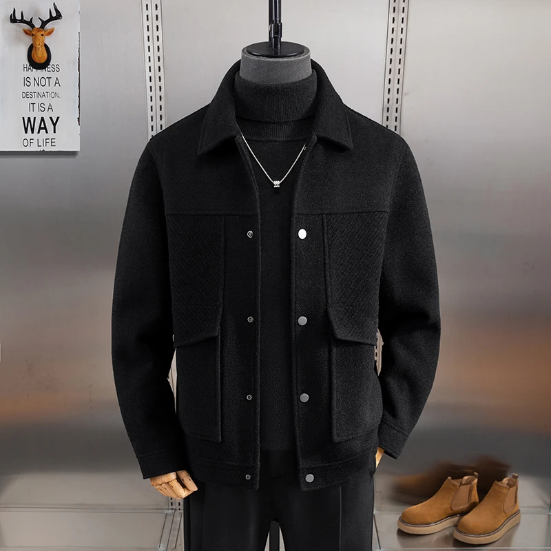 轻熟风夹克外套男2025春季新款潮牌英伦风痞帅潮流短款毛呢上衣男