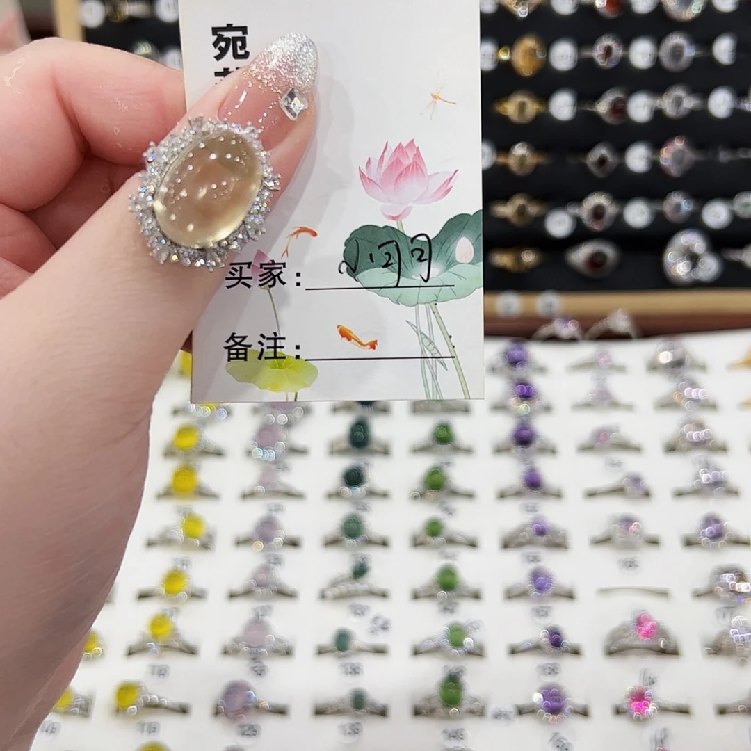 小***习水晶戒指银S925镶嵌戒指