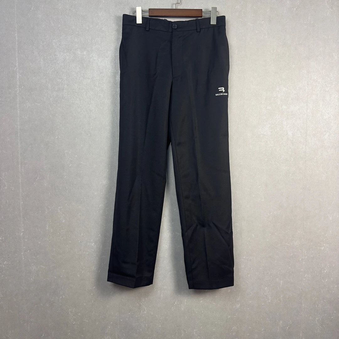 99新 Balenciaga/巴黎世家 字母印花中腰直筒休闲裤44码/002596