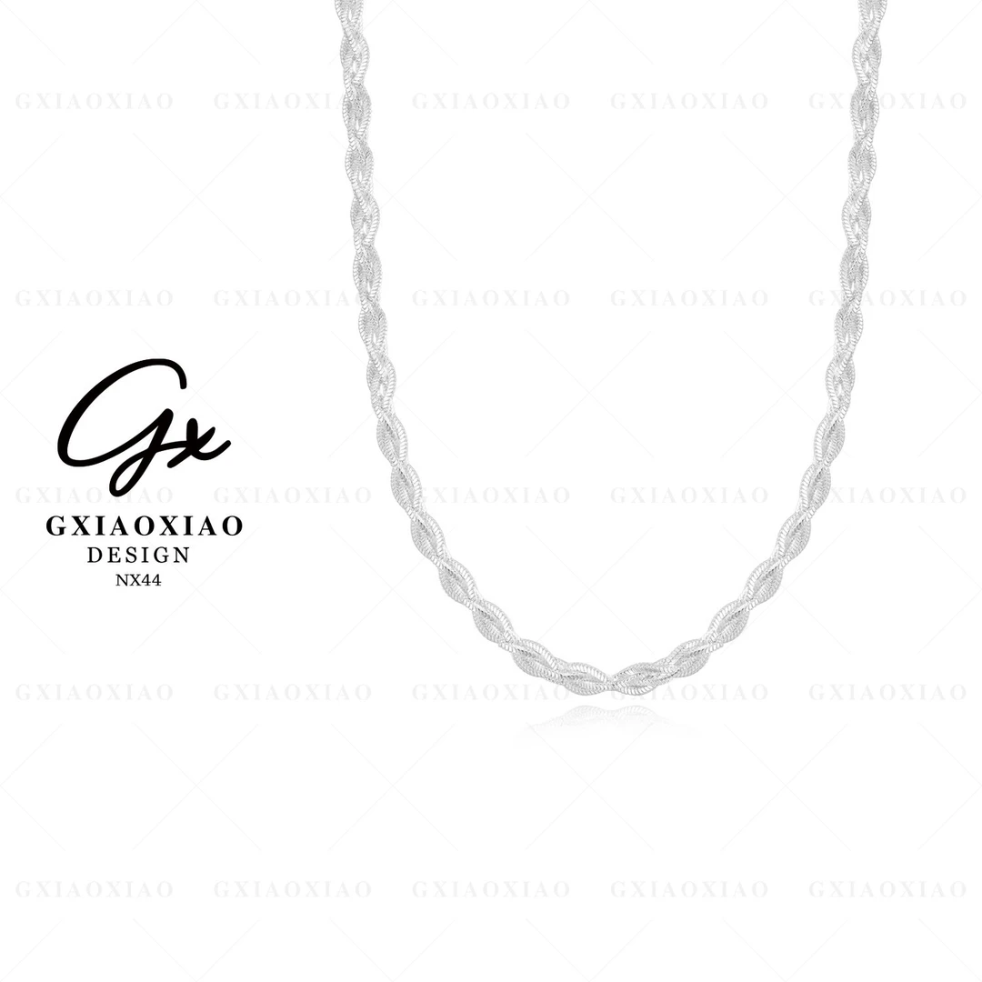 G XIAOXIAO 镀K金 轻奢气质高级感时尚百搭麻花项链 NX44