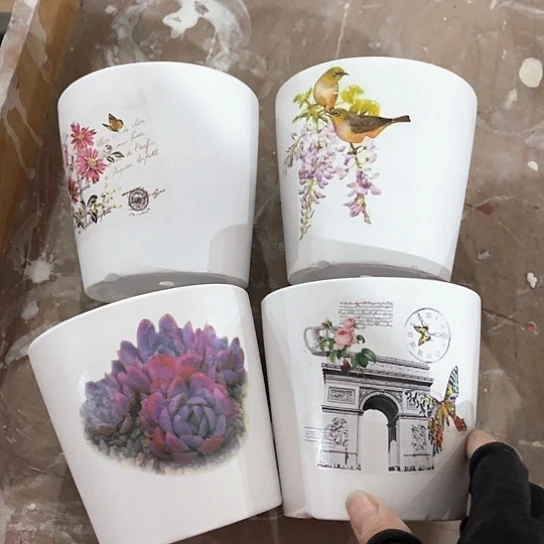 陶瓷外贸尾货多肉绿植陶瓷花盆花面随机