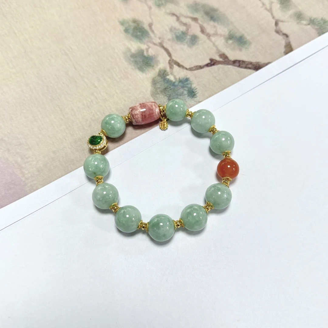 【小宝珠宝】13 T32024-翡翠DIY手串-12mm