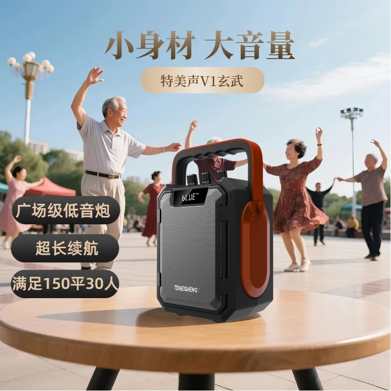 Temeisheng V1便捷式手提蓝牙音箱户外K歌跳舞晨练摆摊叫号高音质