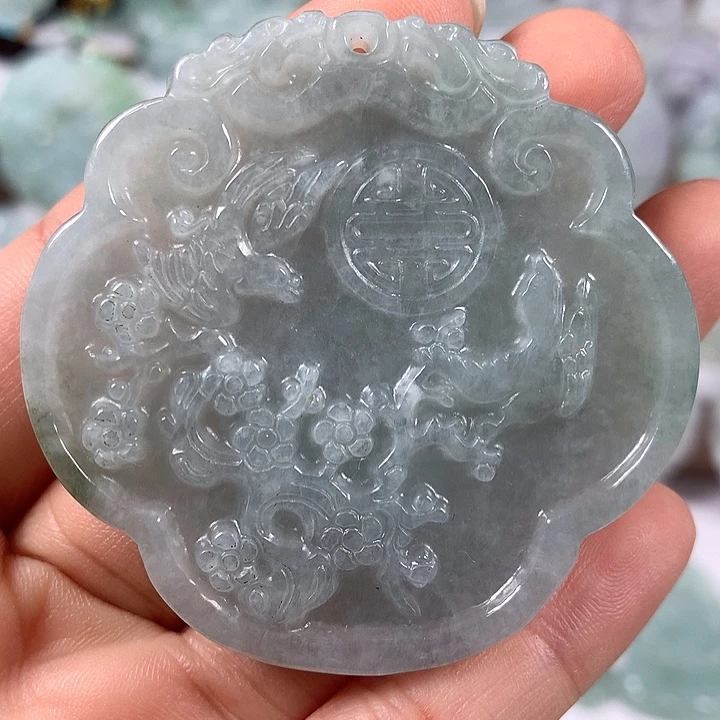 颈饰未镶嵌翡翠鸟语花香福利
