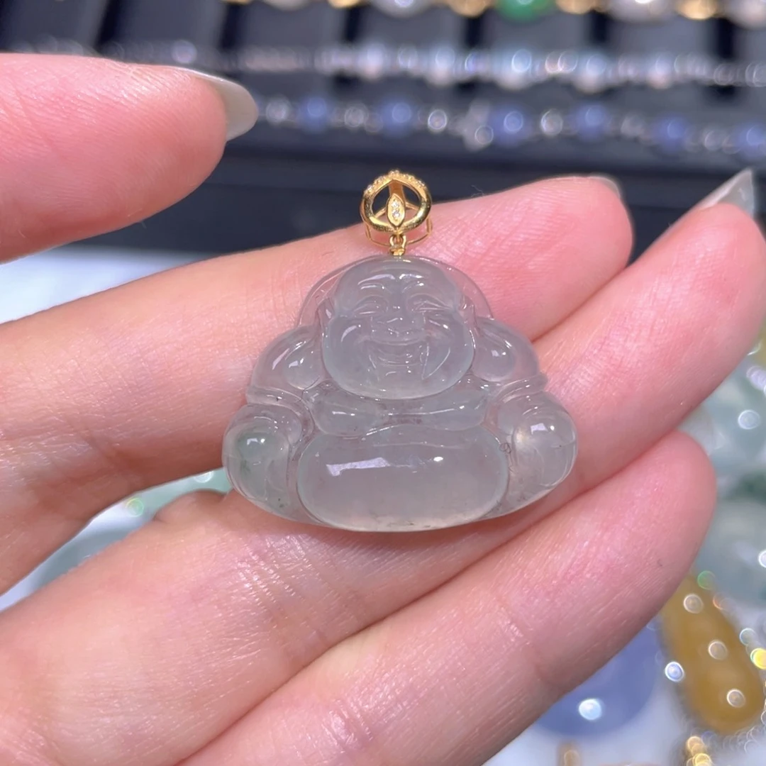 颈饰18K金镶嵌翡翠翡翠