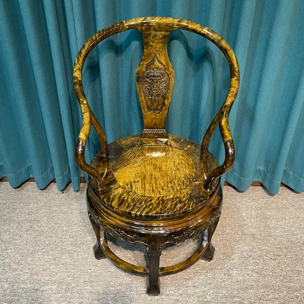 金丝楠木绿料转椅休闲椅