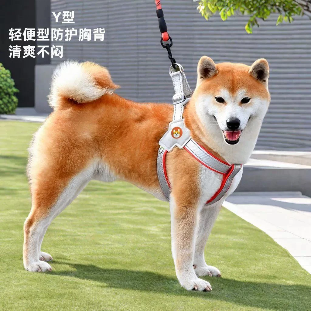 新款狗狗牵引绳胸背带背心式宠物遛狗绳中小型柴犬犬法斗柯基脖圈