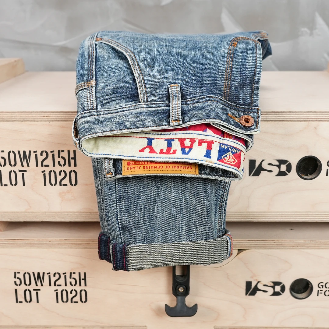 春秋新款百搭男裤子斜口袋牛仔裤经典水洗蓝色刺绣休闲舒适男装