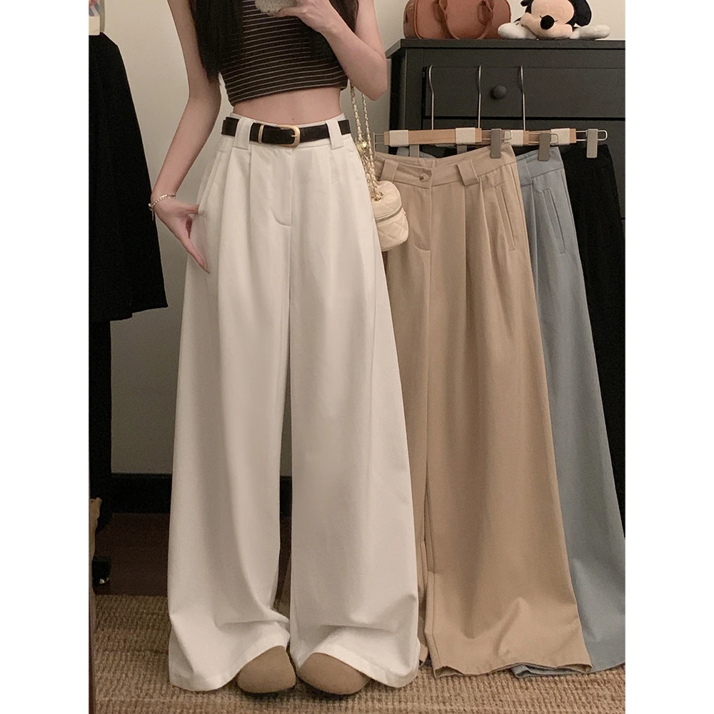 大码女装胖mm秋季新款2025新款阔腿裤女垂感宽松休闲裤西装裤子