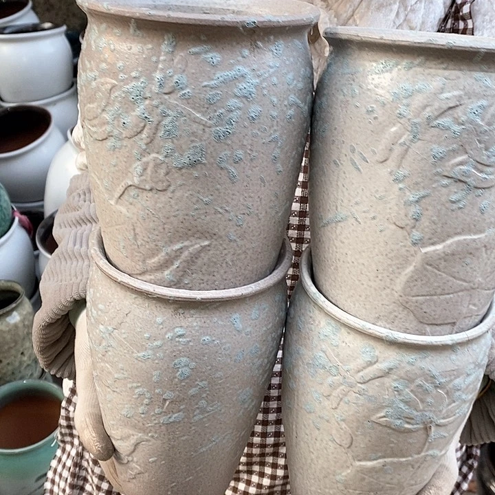 紫砂花盆瑕疵口12高20